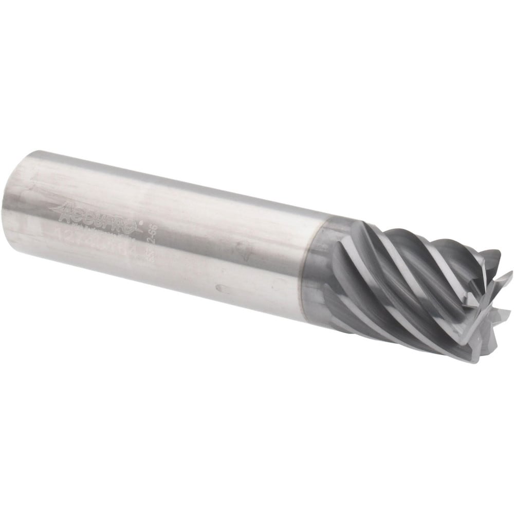 Accupro 6504104 Corner Radius End Mill: 5/8" Dia, 3/4" LOC, 0.03" Radius, 8 Flutes, Solid Carbide 