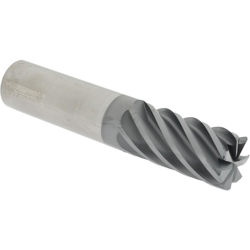 Corner Radius End Mill: 1" Dia, 2" LOC, 38 deg Helix, Corner Radius End,   Series HS
