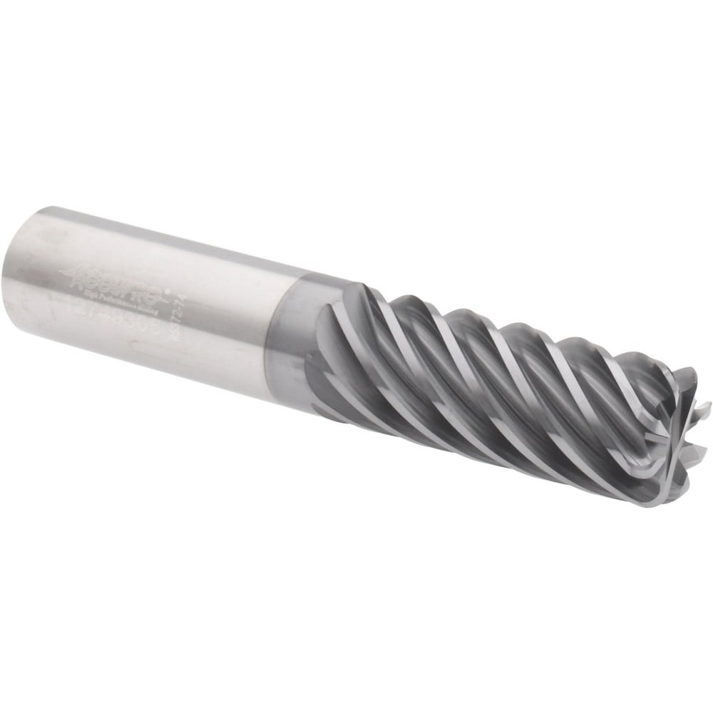 Accupro 6504110 Corner Radius End Mill: 5/8" Dia, 1-5/8" LOC, 0.09" Radius, 8 Flutes, Solid Carbide 