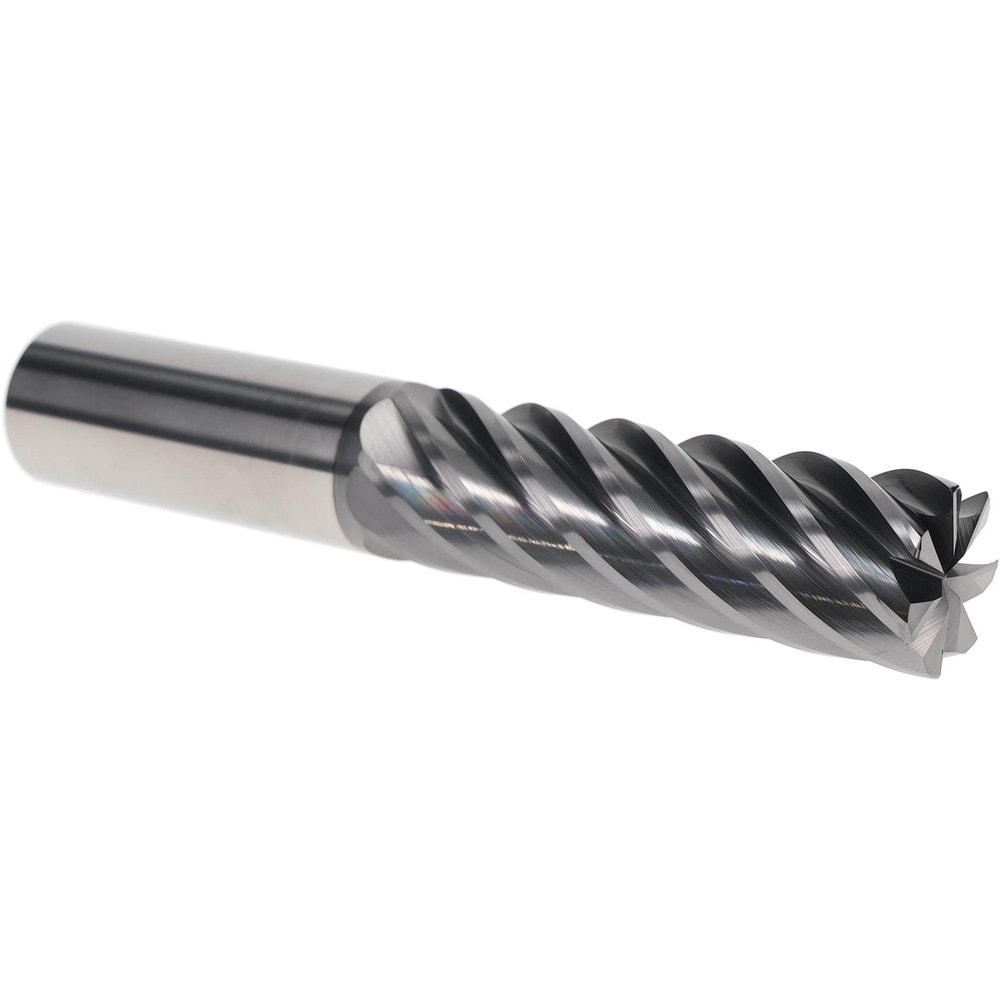 Corner Radius End Mill: 1" Dia, 3-1/4" LOC, 38 deg Helix, Corner Radius End,   Series HS