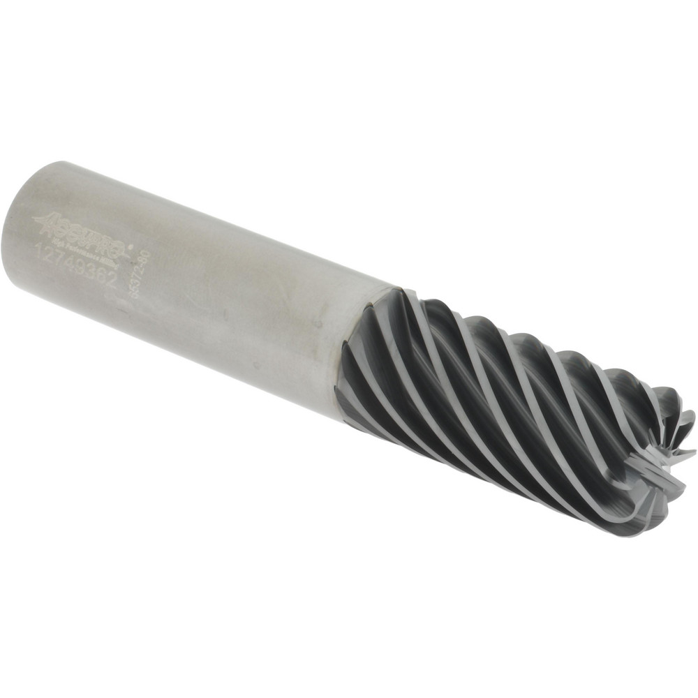 Accupro 6504120 Corner Radius End Mill: 3/4" Dia, 1-5/8" LOC, 0.12" Radius, 10 Flutes, Solid Carbide Image