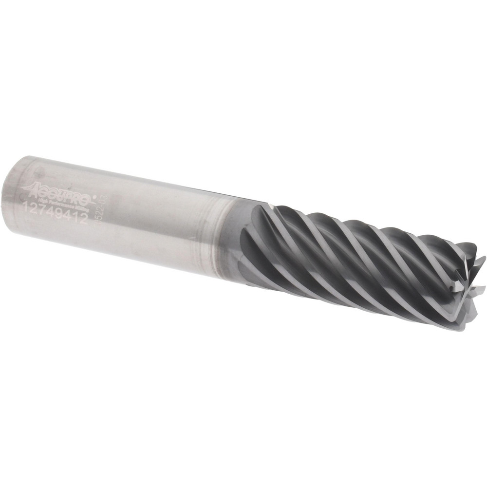317218 Corner Radius End Mill: 1/2" Dia, 1-1/4" LOC, 0.0300" Radius, 8 Flute, Solid Carbide  