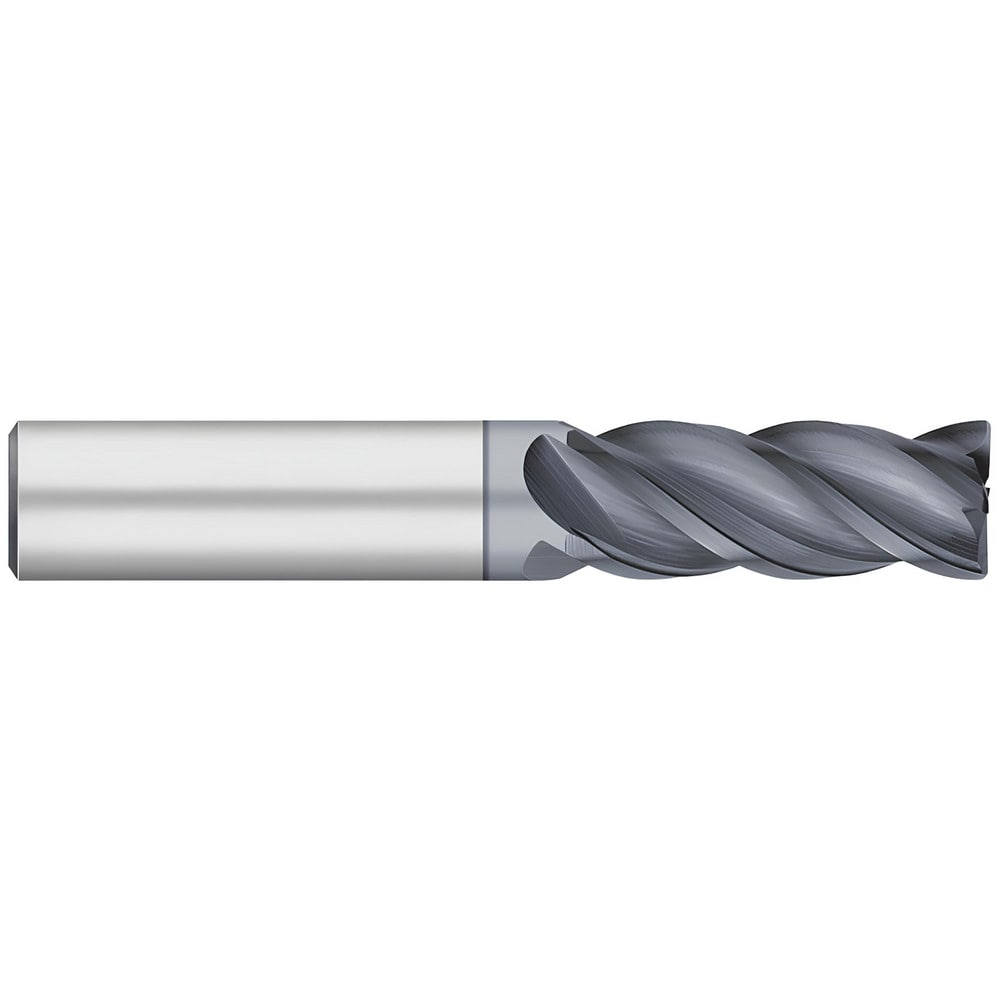 Corner Radius End Mill: 1/2" Dia, 2" LOC, 0.03" Radius, 4 Flutes, Solid Carbide