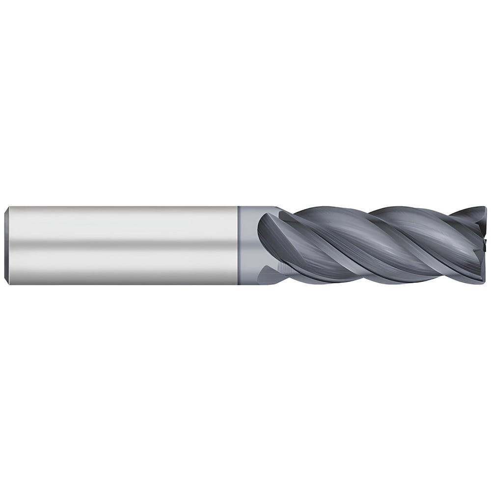 Corner Radius End Mill: 3/16" Dia, 9/16" LOC, 0.01" Radius, 4 Flutes, Solid Carbide