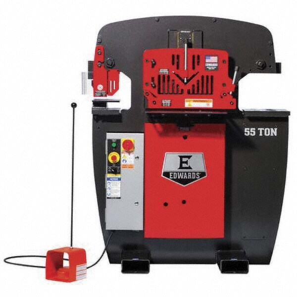 Ironworker: 7-1/2" Throat Depth, 55 Ton Punch, 1-1/16" (5/8" Mild Steel) Hole