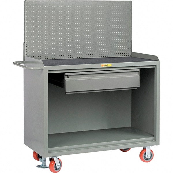 Little Giant® - Mobile Bench Cabinet with Pegboard Panel Mobile Work ...