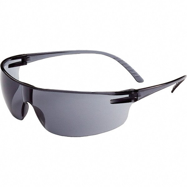 Safety Glass: Anti-Fog, Polycarbonate, Gray Lenses, Frameless, UV Protection