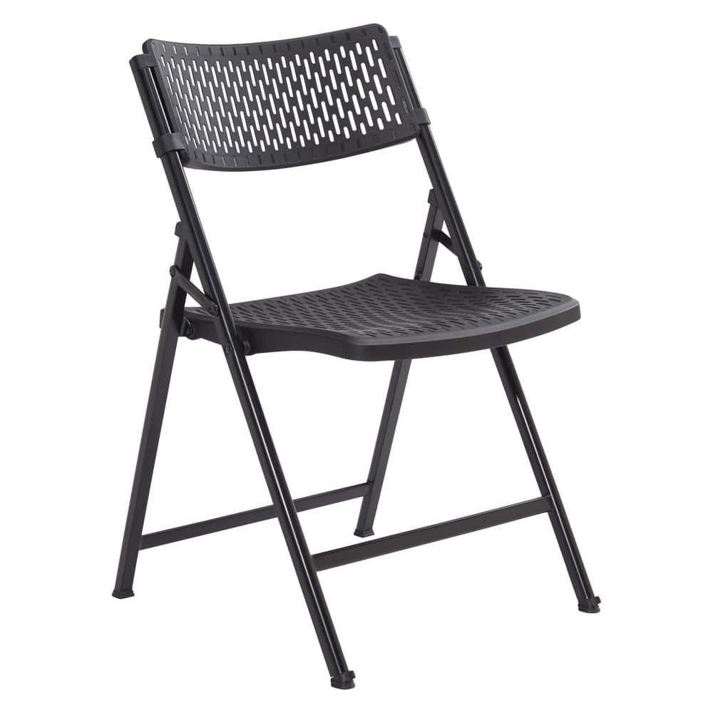 Folding Chairs; Pad Type: Flat; Molded Resin ; Material: Plastic; Molded Resin ; Seat Color: Black ; Overall Height: 32in ; Frame Color: Black ; Weight Capacity: 1000lb