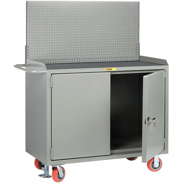 Little Giant® - Mobile Bench Cabinet with Pegboard Panel Mobile Work ...