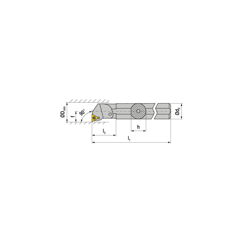 Ceratizit - Indexable Boring Bar: S16R STFCR 11, 21.00 mm Min Bore, 90 ...