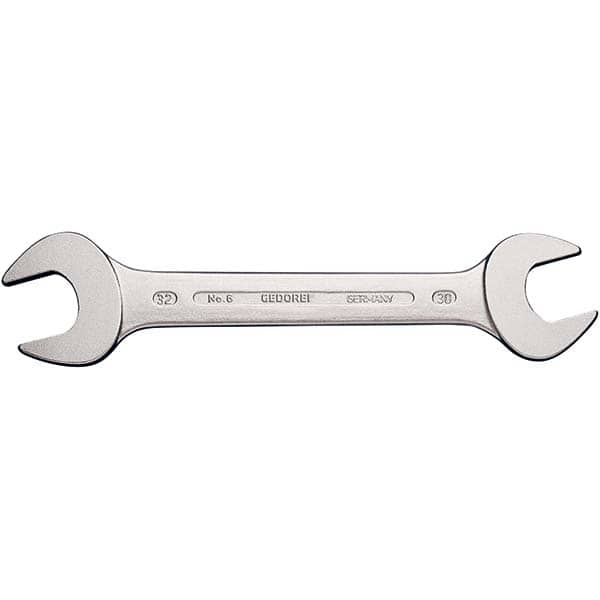 Gedore 6068120 Open End Wrench: 30 mm x 32 mm, Double End Head 