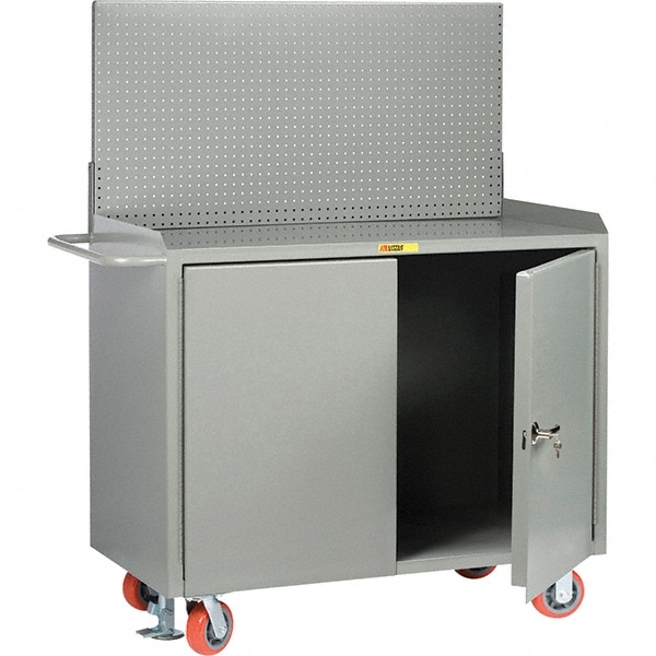 Little Giant® - Mobile Bench Cabinet with Pegboard Panel Mobile Work ...