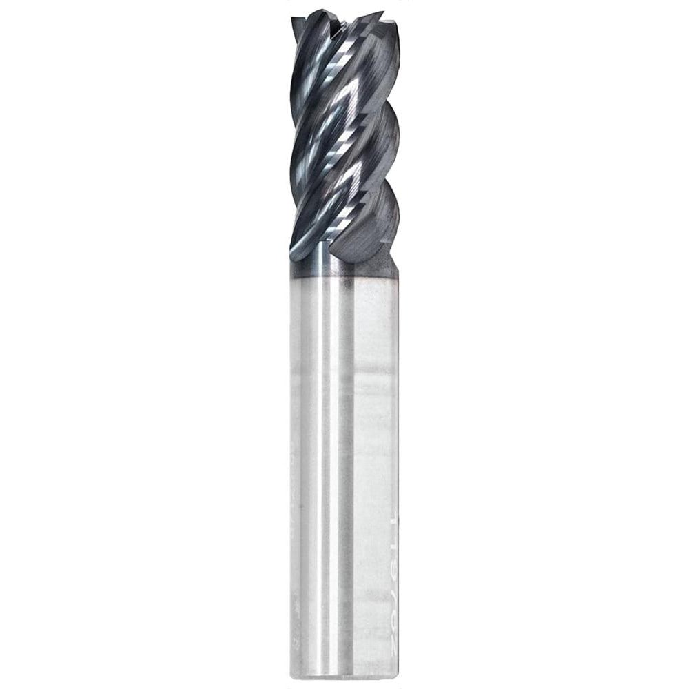Corner Radius End Mill: 1/2" Dia, 1" LOC, 0.02" Radius, 5 Flutes, Solid Carbide