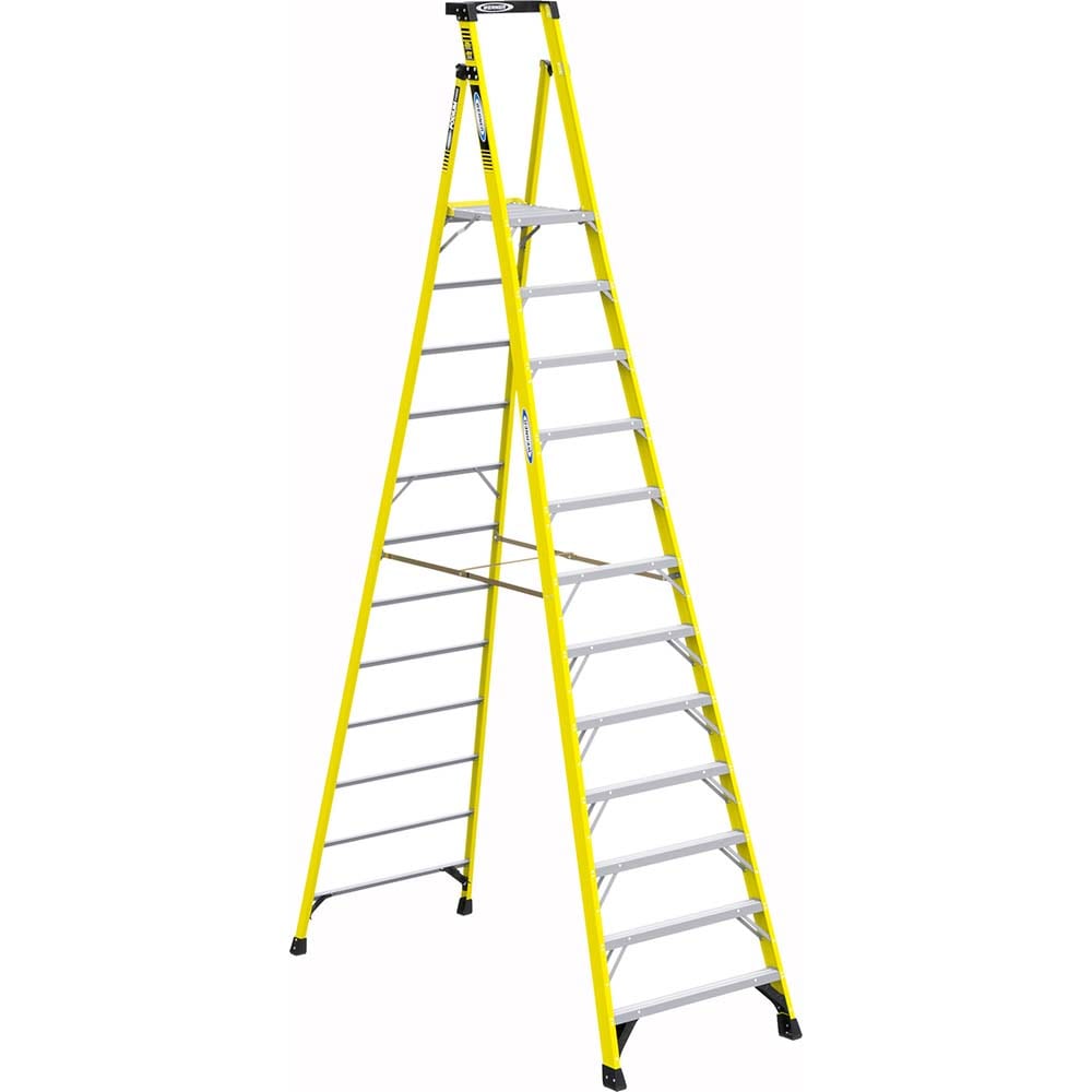 Werner 7300S 12-ft Fiberglass Type 1AA-375-lb Load Capacity Step Ladder