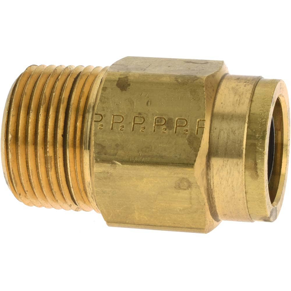 Parker 68PTC-12-12 Push-to-Connect x MNPT & Tube to Male NPT Tube Fitting: 1/16" Thread, 3/4" OD Image