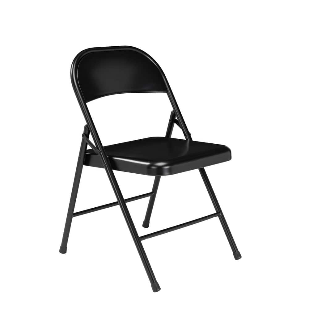 Folding Chairs; Material: Steel ; Width (Inch): 18in ; Seat Color: Black ; Frame Color: Black ; Weight Capacity: 250lb ; Seat Depth: 15.5in