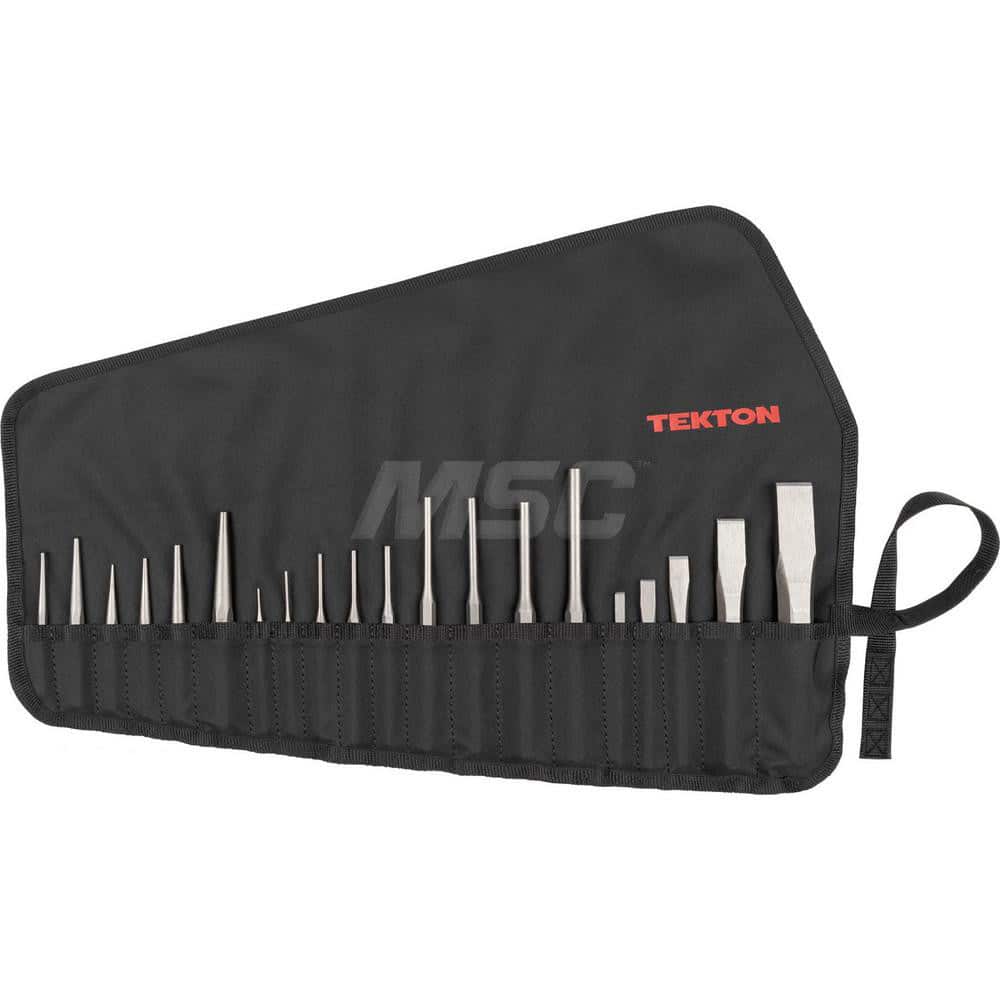 Punch and Chisel Set, 20-Piece (Center, Solid, Pin, Chisel) - Pouch