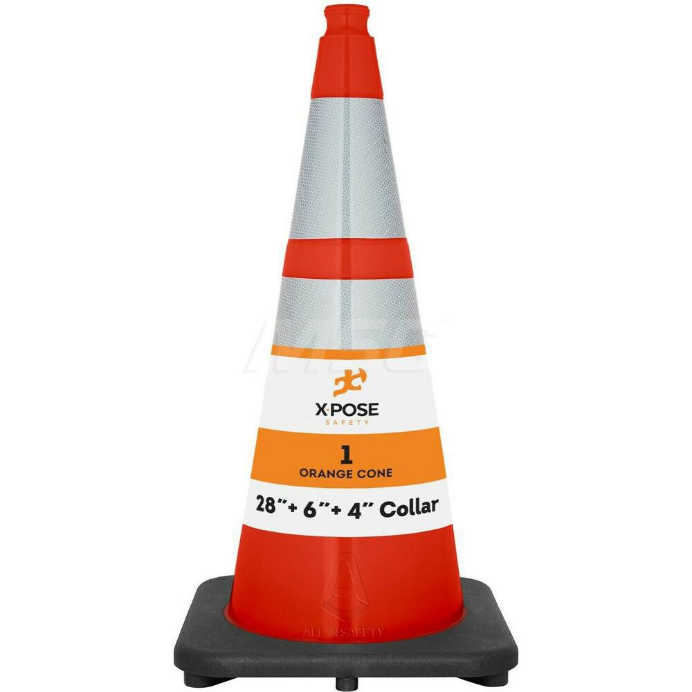 Orange Traffic Cone with Base &  Reflective Bands