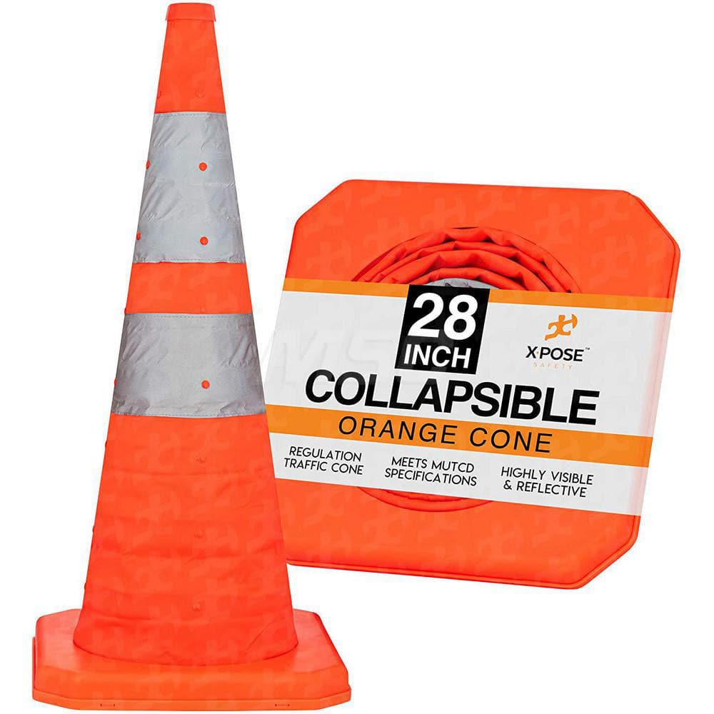 Xpose Safety - Collapsible Cone: Plastic, Orange - 13064985 - MSC