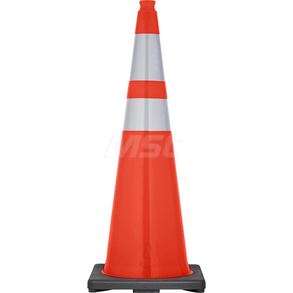 Orange Traffic Cone with Base &  Reflective Bands