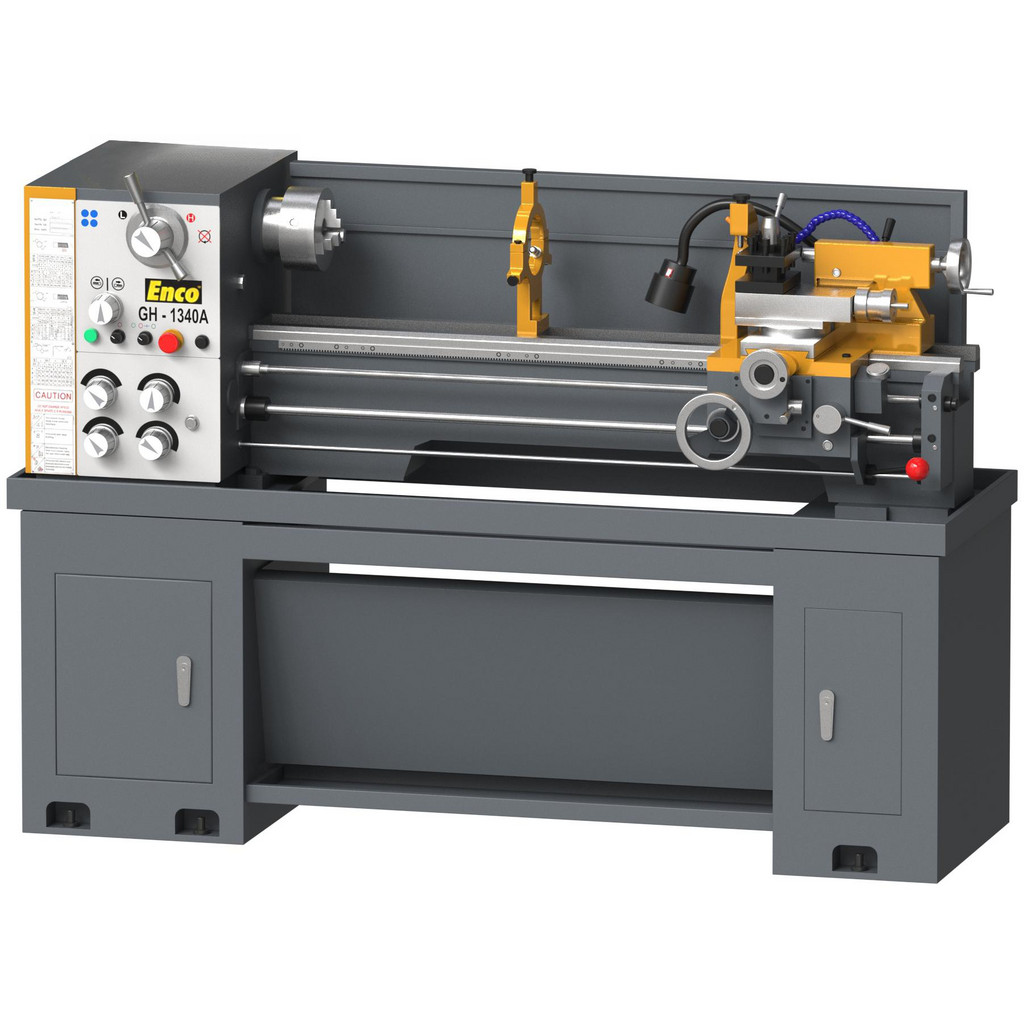 Enco 13" x 40"Engine Lathe: Geared Head, 2 hp, 220 V - 1 Phase, 1-1/2" Spindle Bore Dia, 70 to 2,000 RPM | Part #GH-1340A