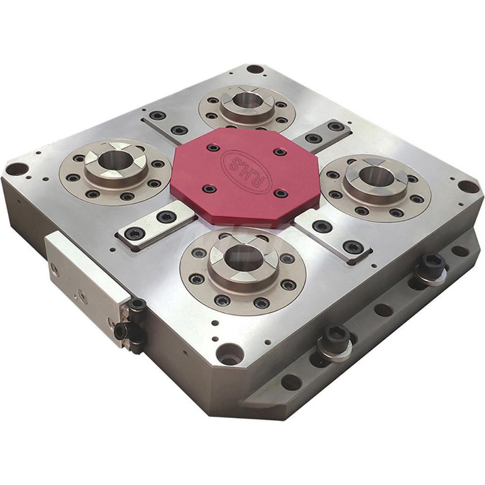 EDM Chucks; Chuck Size: 320mm x 300mm x 64.2mm ; System Compatibility: Erowa UPC ; Actuation Type: Pneumatic ; Material: Stainless Steel ; CNC Base: Yes ; EDM Base: No