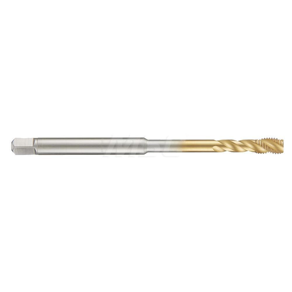 Guhring 9045660040000 Spiral Flute Tap: M4 x 0.70, Metric, 3 Flute, 2-3 P, High Speed Steel-E, TiN Finish Image