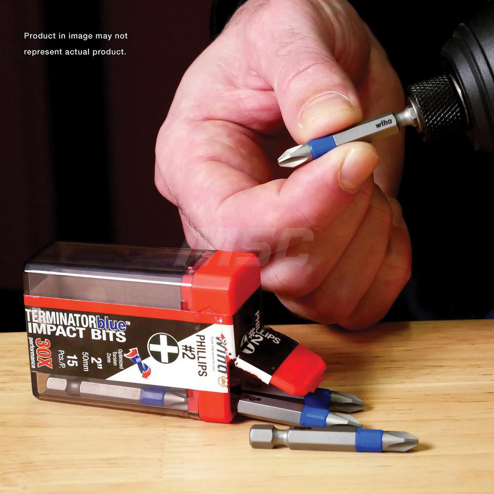 Wiha Power Screwdriver Bit 2 Phillips, 1/4" Hex Drive MSC Industrial Supply Co.