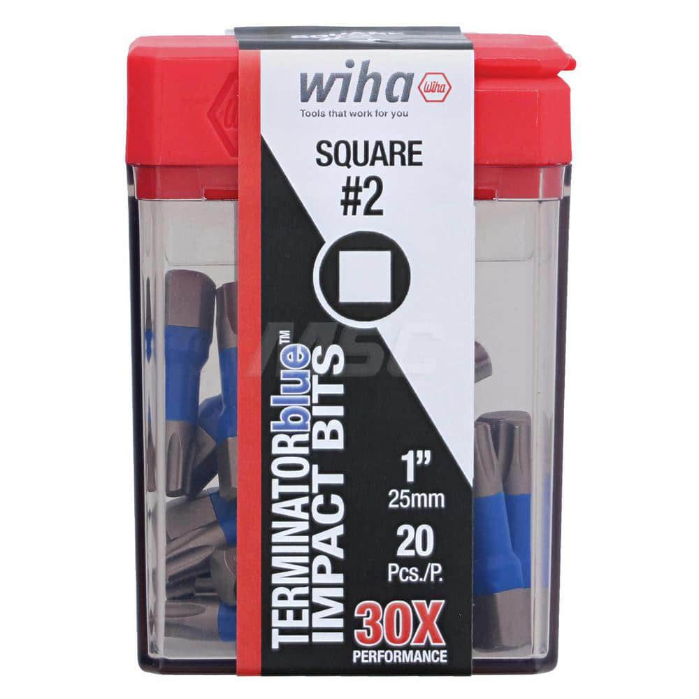 Wiha 70065 Power Screwdriver Bit: #2 Square Speciality Point Size, 1/4" Hex Drive 
