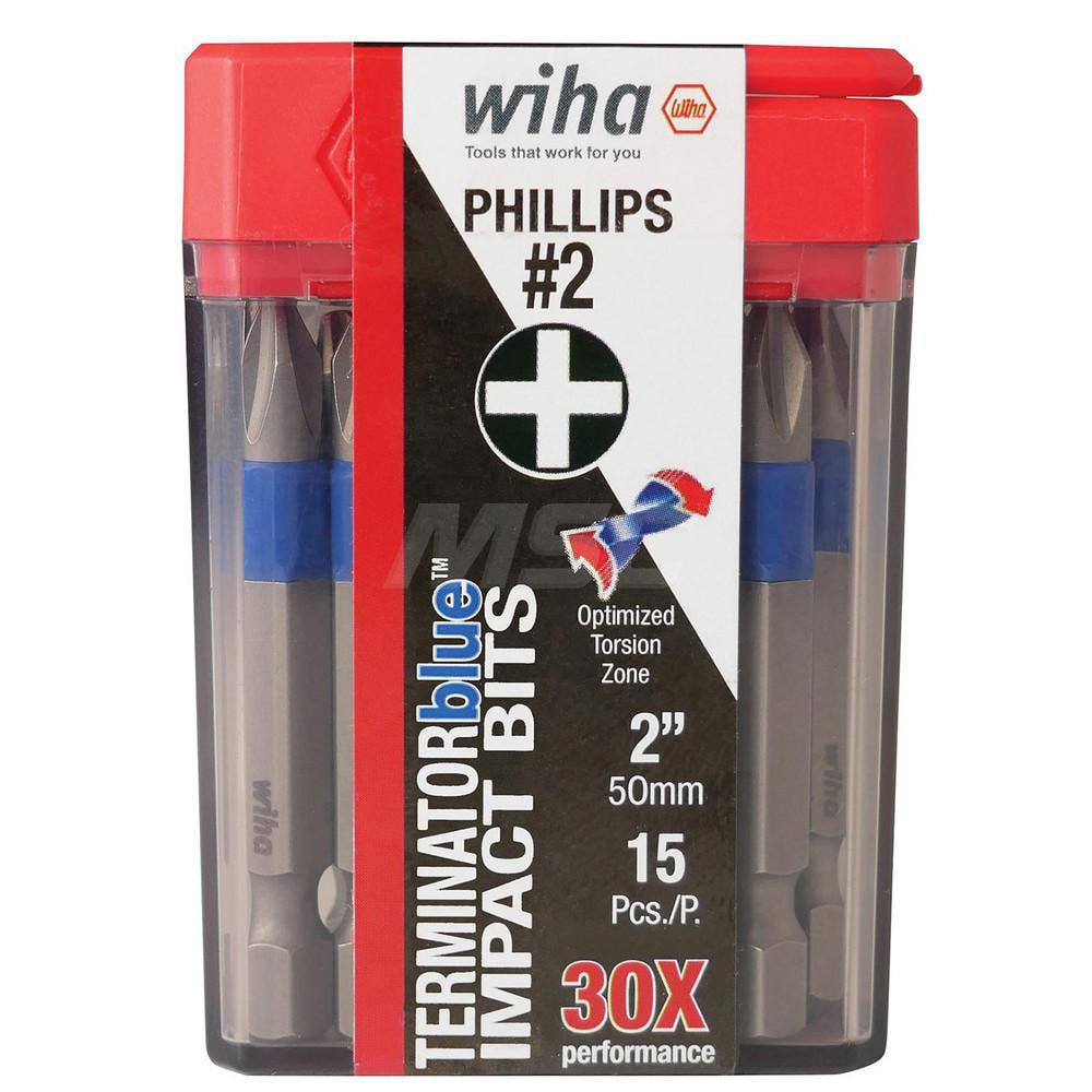 Power Screwdriver Bit: #2 Phillips, 1/4" Hex Drive