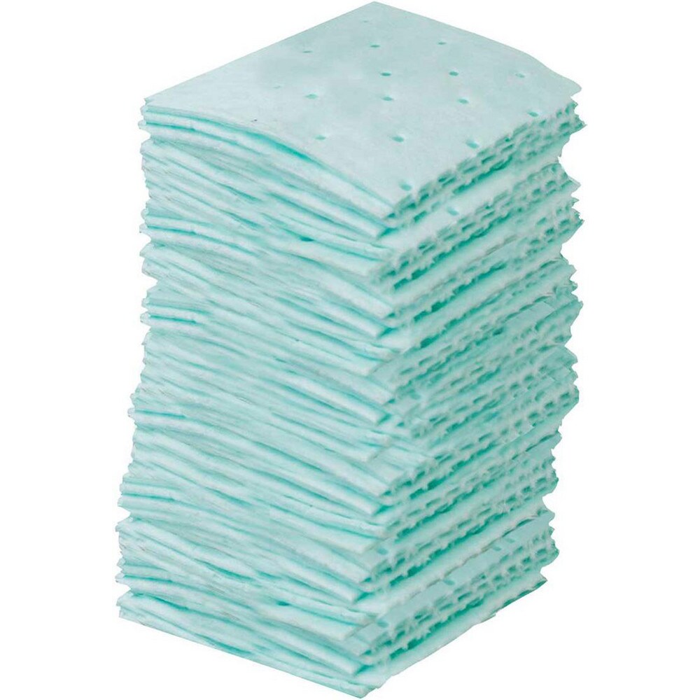 Sorbent Pad: Chemical Use, 4' Wide, 4' Long, 8.5  gal, Green