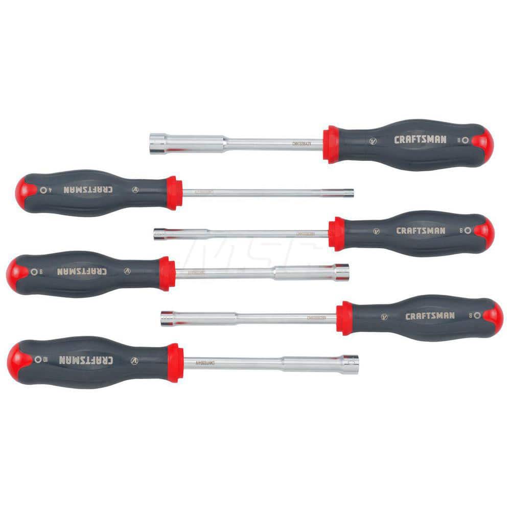 Craftsman V-Series CMHT65629V Nut Driver Set: 6 Pc, 4 to 11 mm, Overmold Handle 