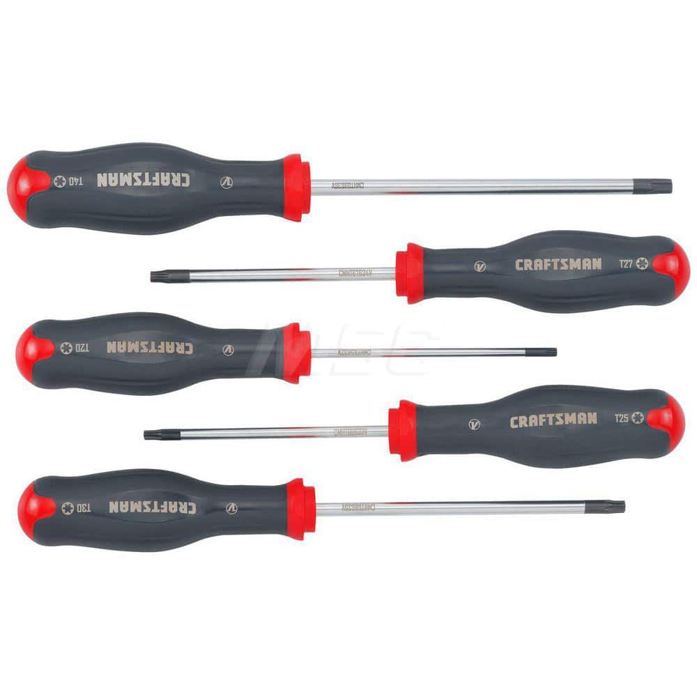 Craftsman V-Series CMHT65630V Rounded Key Set: 5 Pc, T-Handle, T20 to T40 