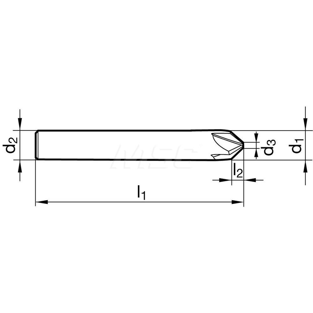 Guhring Chamfer Mill 12.00 mm Dia, 12.00 mm Shank Dia, 90 deg, 6 Flute, Solid Carbide MSC