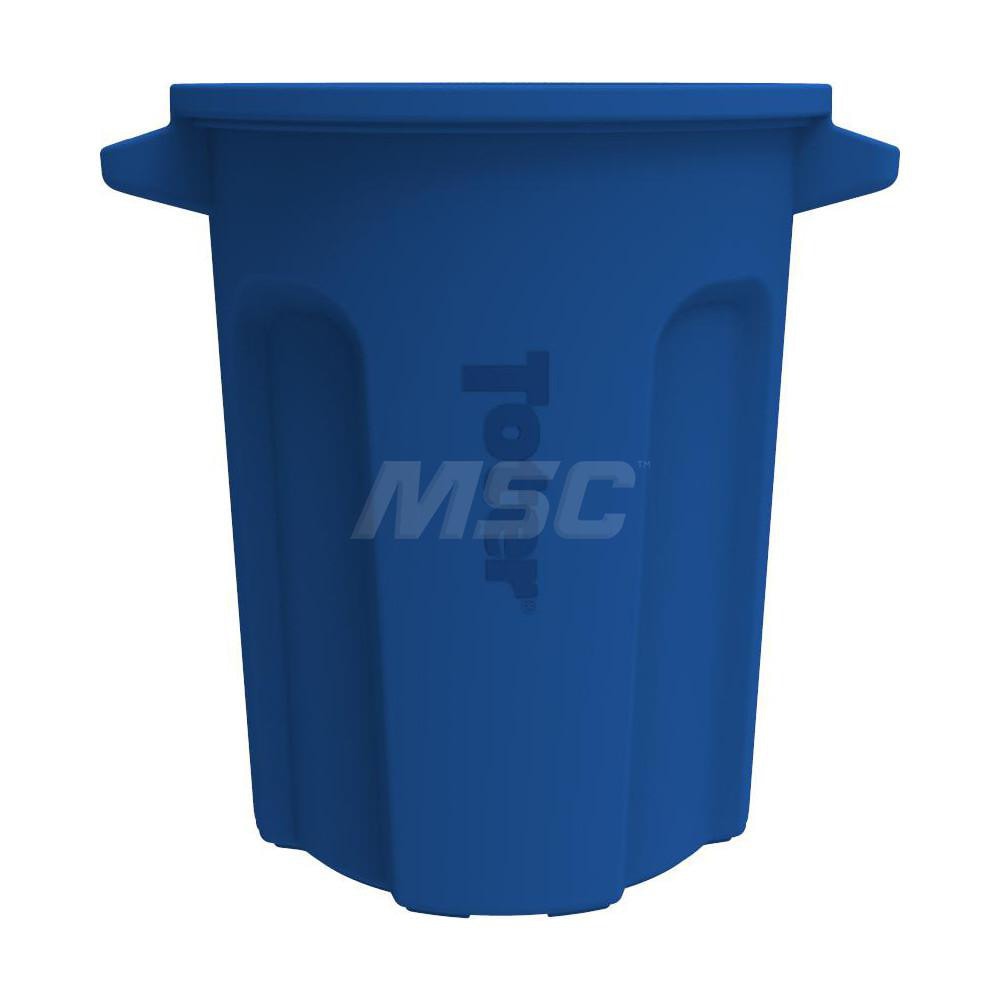 Trash Can: 20 gal, Round, Blue