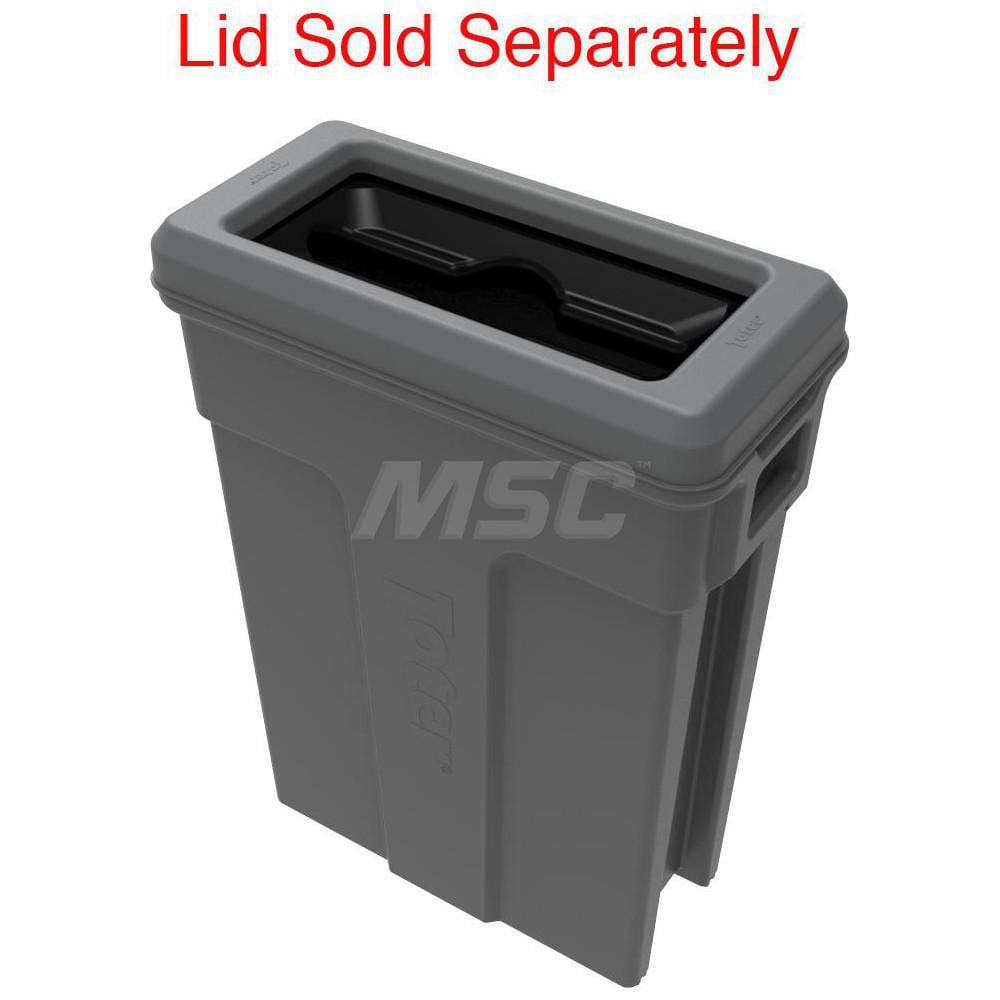 Rubbermaid - Decorative Trash Can: 23 gal, Rectangle, Gray - 64895717 - MSC  Industrial Supply