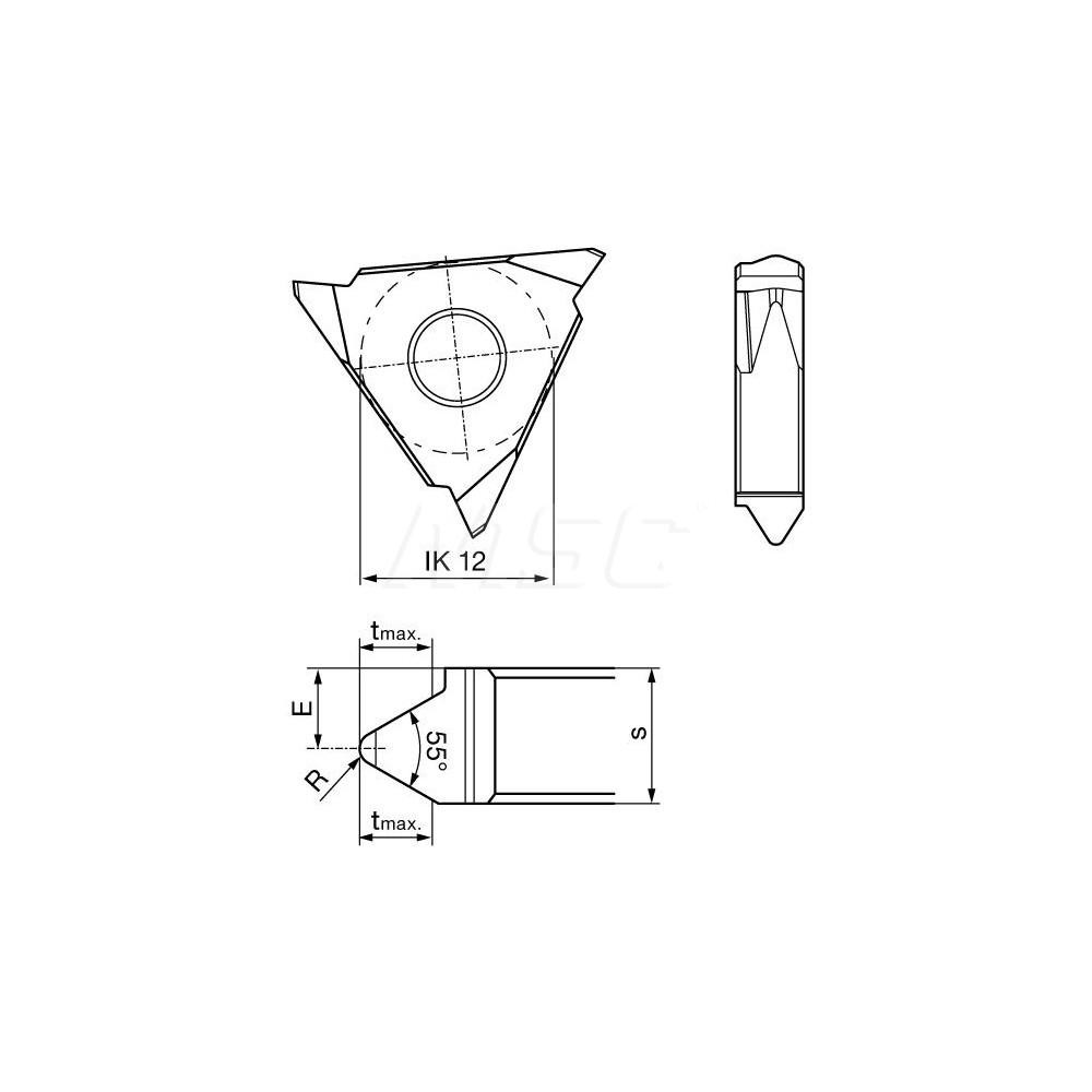 Guhring Guhring GG305.VW00.011.AA.04.L Left Hand Carbide Threading Insert 12.00mm I.C