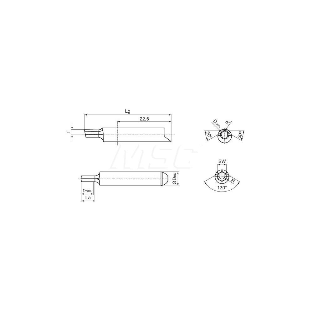 Guhring Boring Bar 10.00 mm Min Bore Dia, 25.00 mm Max Bore Depth