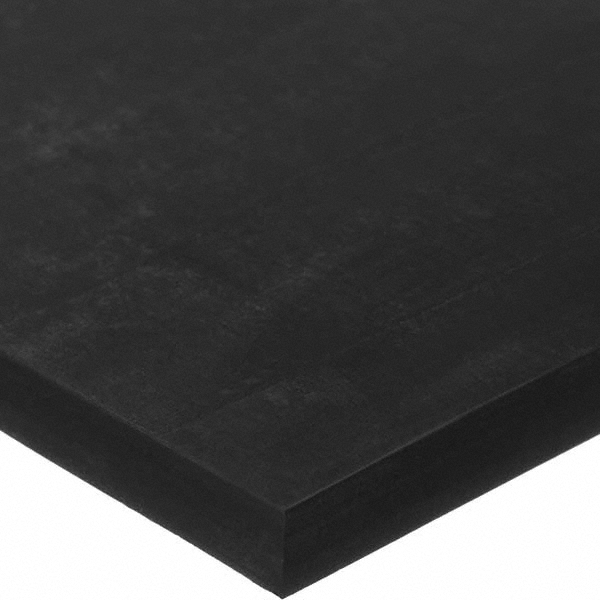 Rubber Sheet: EPDM, 1/4" Thick, 18" Wide, 1.5' Long, Black - Durometer 60 Shore A, Plain Backing