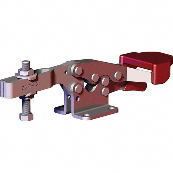 Manual Hold-Down Toggle Clamp: Horizontal, 850 lb Capacity, U-Bar, Flanged Base
