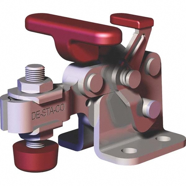 Manual Hold-Down Toggle Clamp: Horizontal, 350 lb Capacity, U-Bar, Flanged Base
