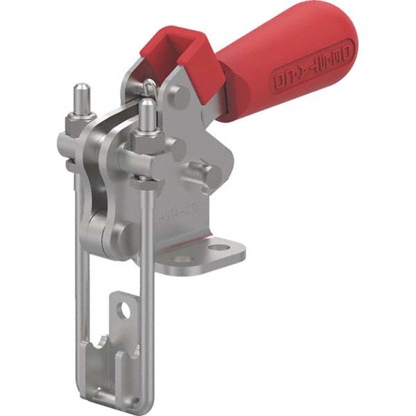 Pull-Action Latch Clamp: Vertical, 500 lb, U-Hook, Flanged Base