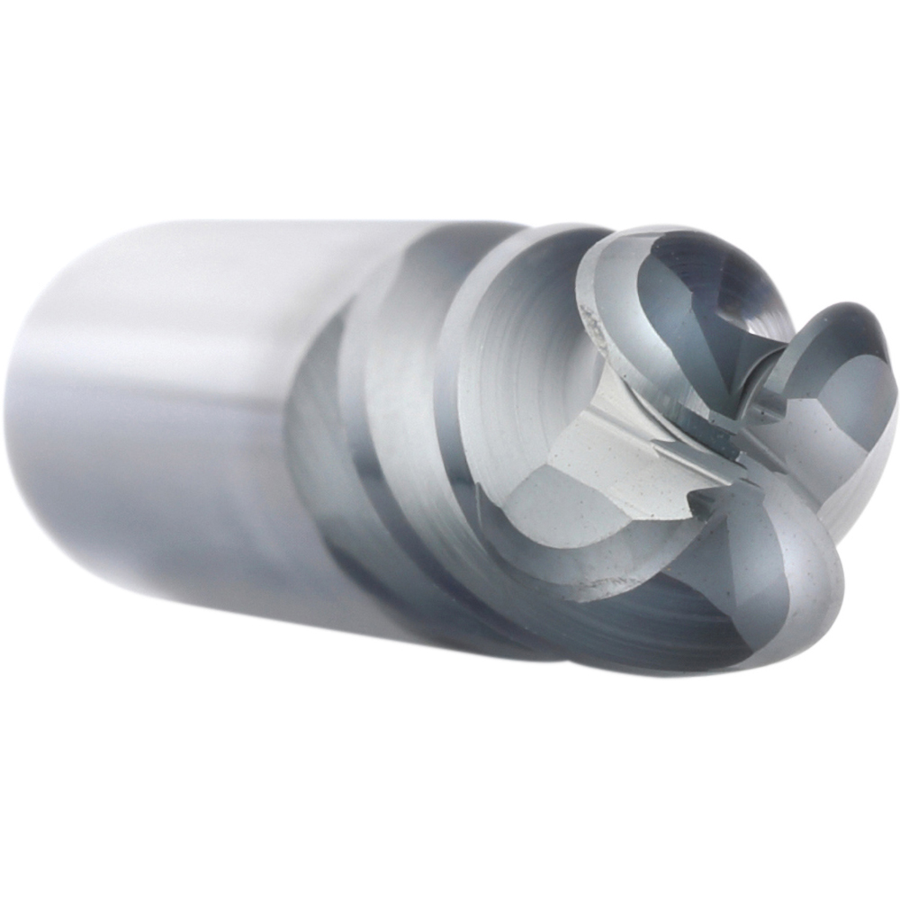 Ball End Mill: 1/2" Dia, 1-1/4" LOC, 4 Flute, Solid Carbide