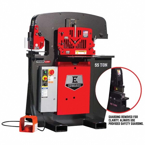 Ironworker: 7-1/2" Throat Depth, 55 Ton Punch, 1-1/16" (5/8" Mild Steel) Hole