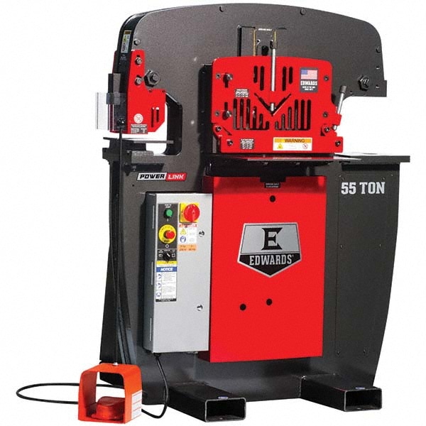 Ironworker: 7" Throat Depth, 55 Ton Punch, 1-1/16" (5/8" Mild Steel) Hole