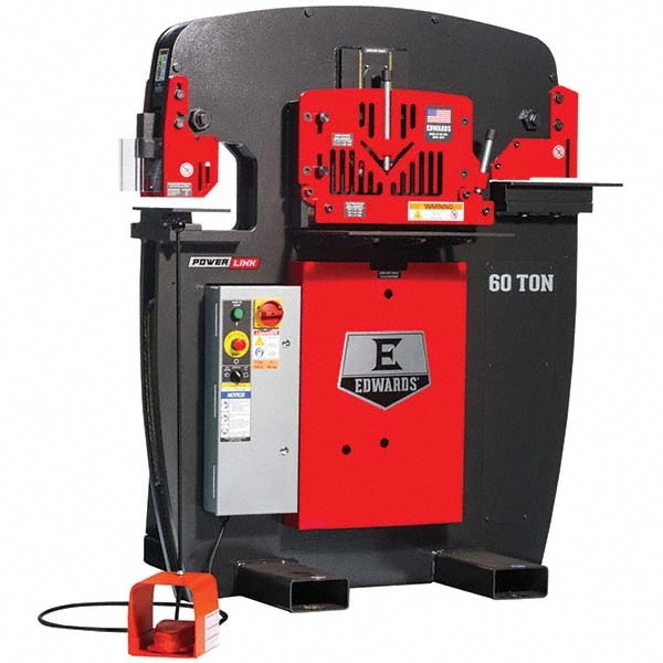 Ironworker: 8-7/8" Throat Depth, 60 Ton Punch, 1" (3/4" Mild Steel) Hole