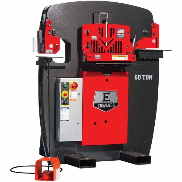 Ironworker: 8-7/8" Throat Depth, 60 Ton Punch, 1" (3/4" Mild Steel) Hole