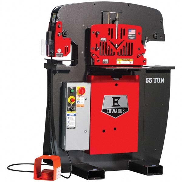 Ironworker: 7" Throat Depth, 55 Ton Punch, 1-1/16" (5/8" Mild Steel) Hole