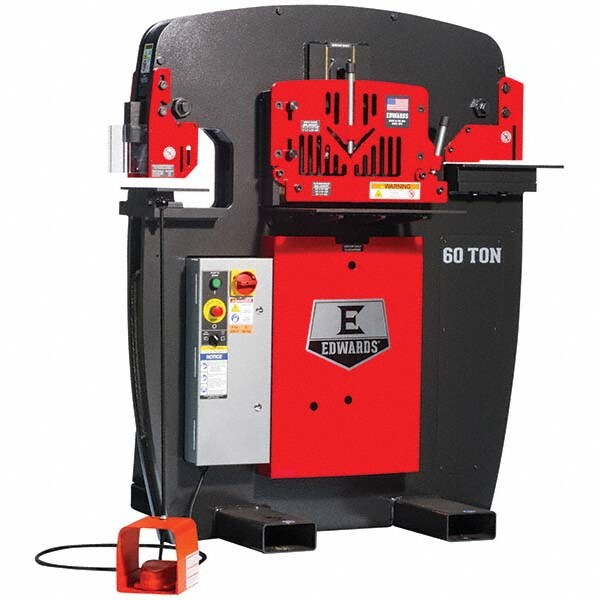 Ironworker: 8-7/8" Throat Depth, 60 Ton Punch, 1" (3/4" Mild Steel) Hole