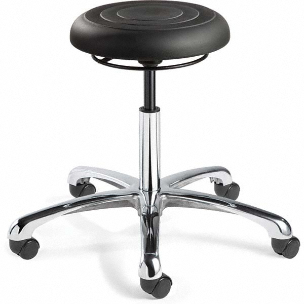 Bevco Adjustable Backless Stool Polyurethane, 25" Seat Width, 25" Seat Depth, Black MSC Direct